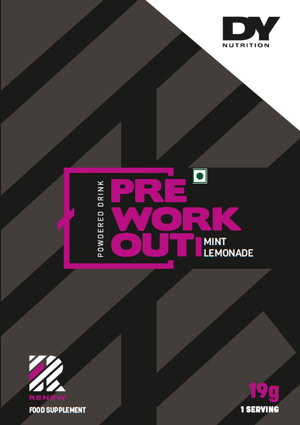 Renew Pre-Workout Stimulant Free, 380g Box, 20 Sachets/Servings, for high energy and cell hydration, consume 30 min before exercise or the game to achieve maximum performance and desired results.